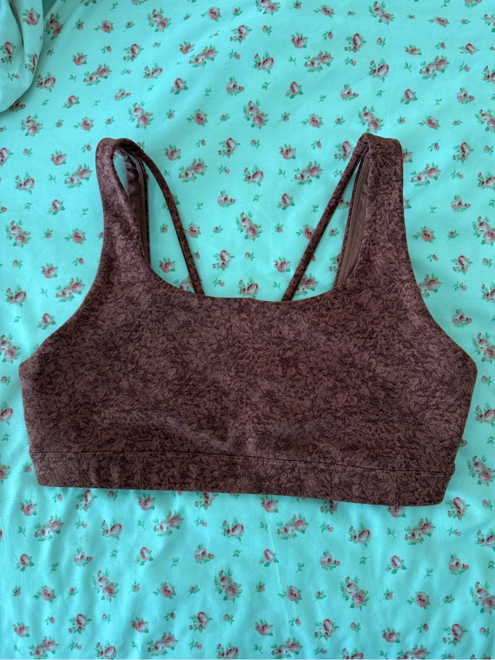 Athleta Brown Textured Scoop Sports Bra